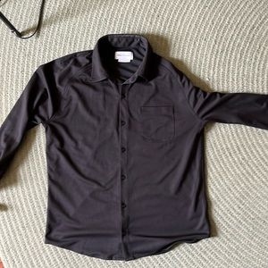 Ministry of Supply Raglan black button up shirt